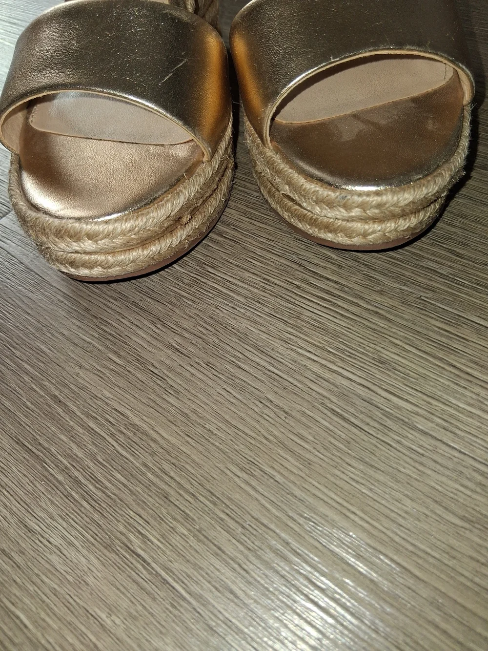 Vince Camuto Metallic Gold Open-Toe Slingback Sandals
